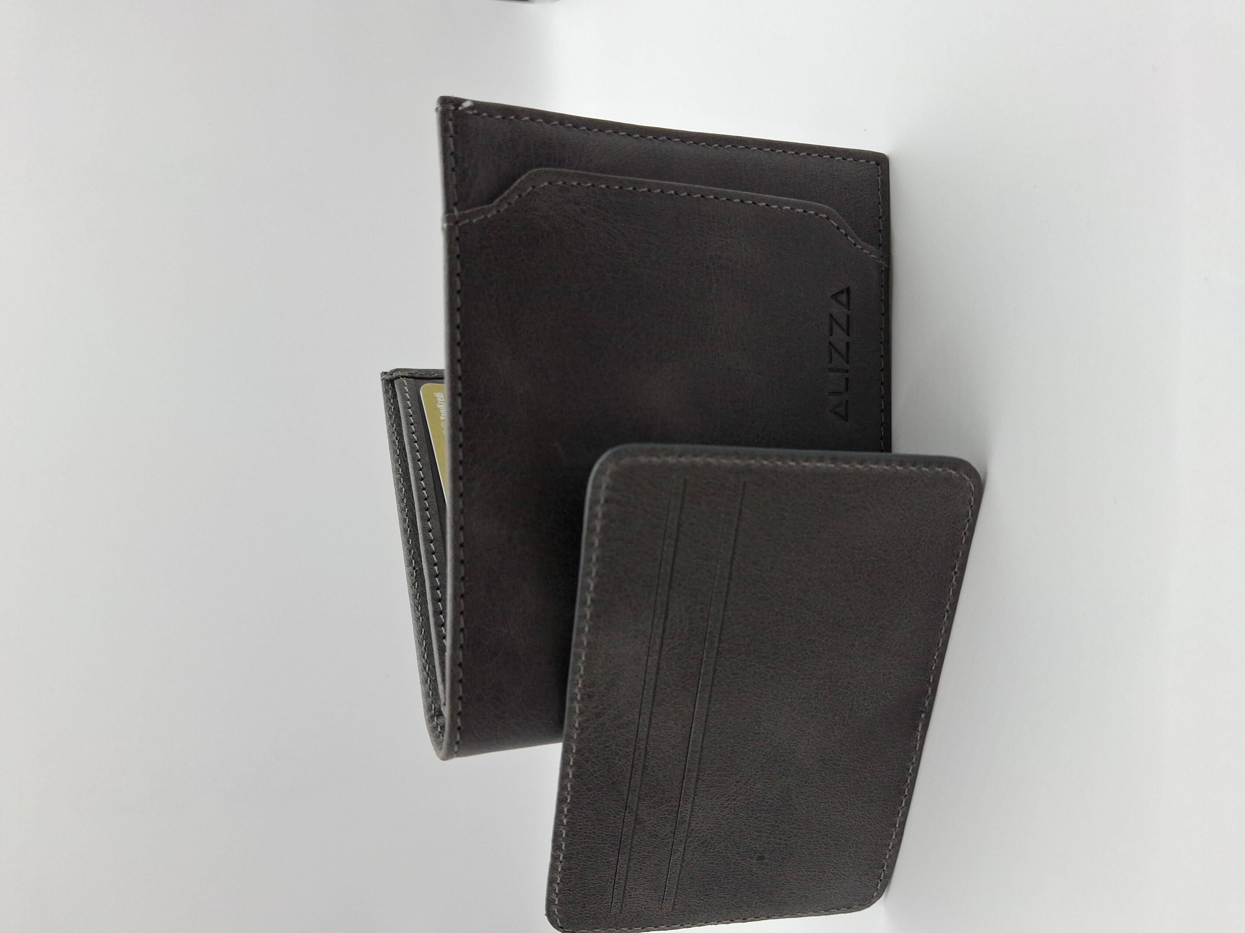 Antrasit Gri Deri Cüzdan