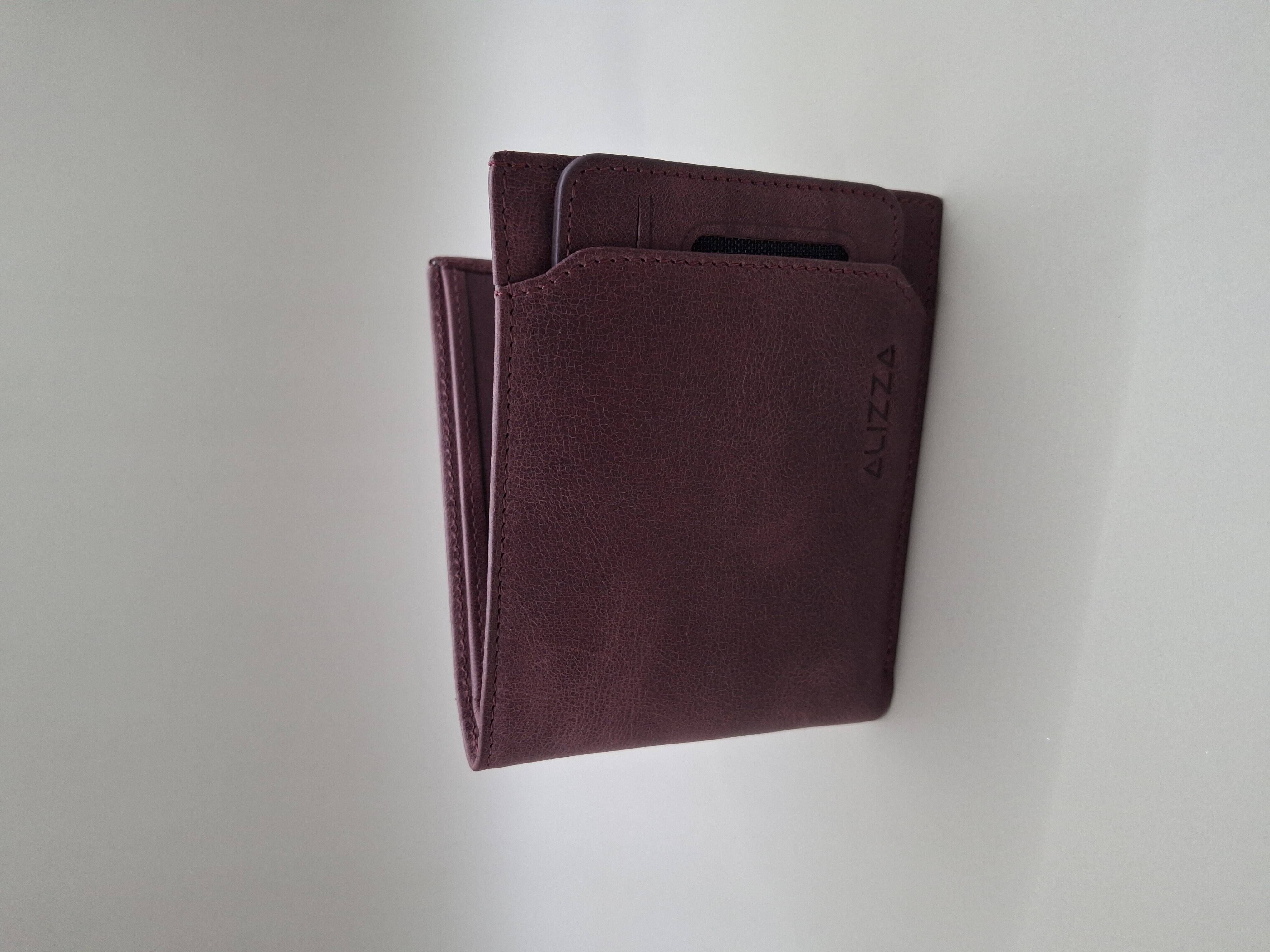 Yağlı Deri Bordo Cüzdan