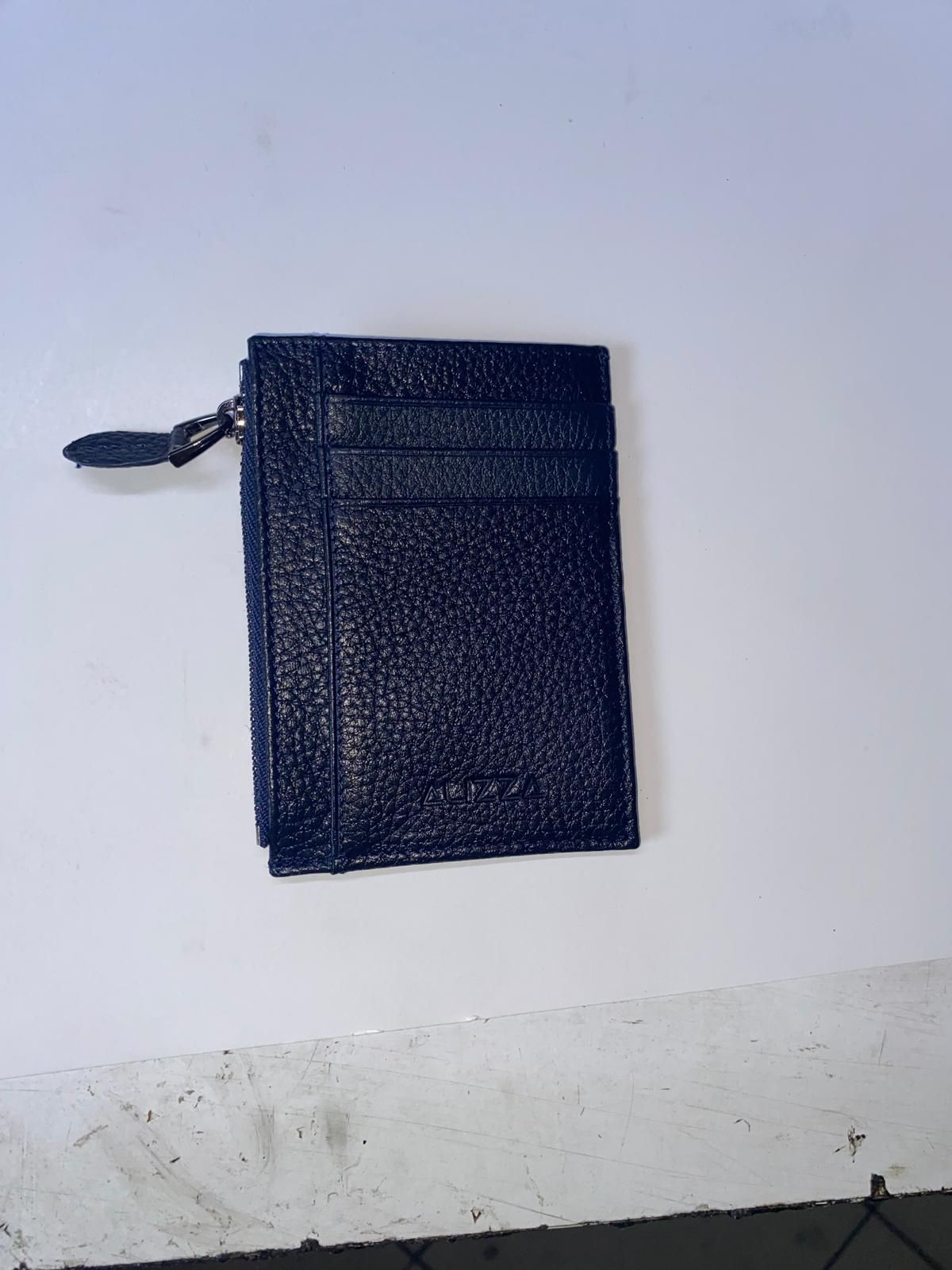 Fermuarlı Lacivert Deri Kartlık