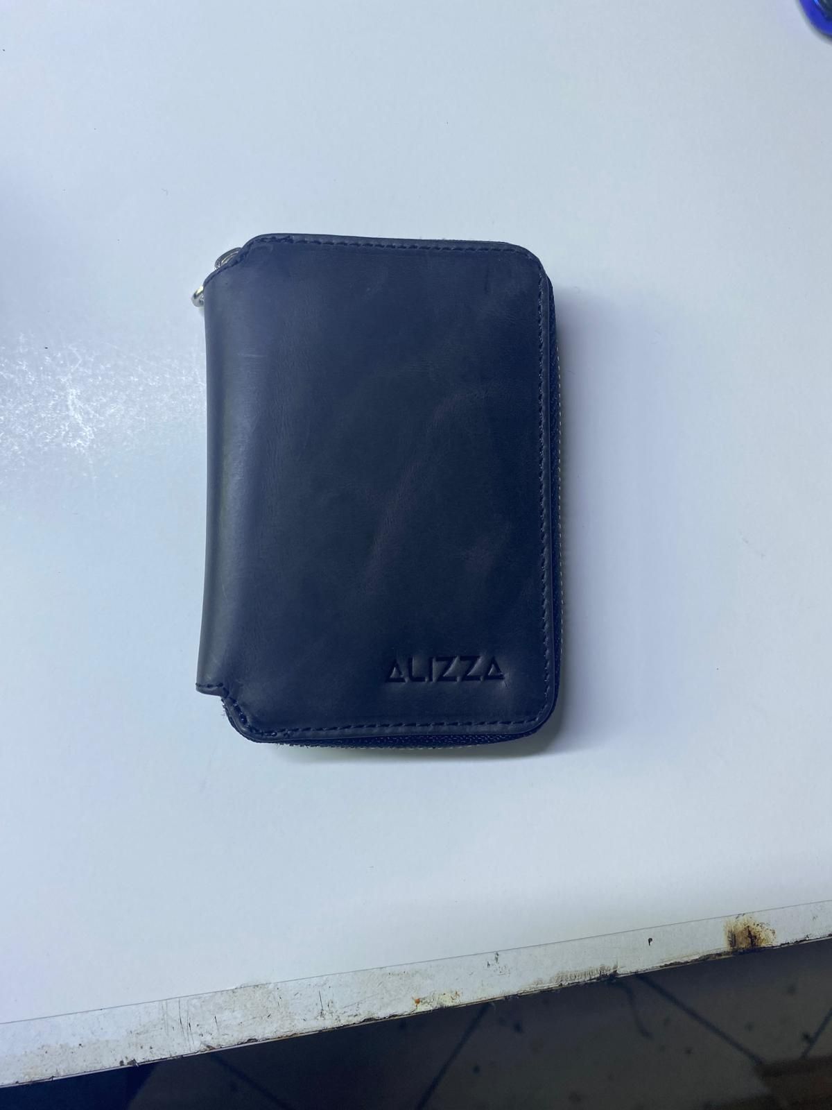 Fermuarlı Kartlık Deri Cüzdan Dikey-Siyah