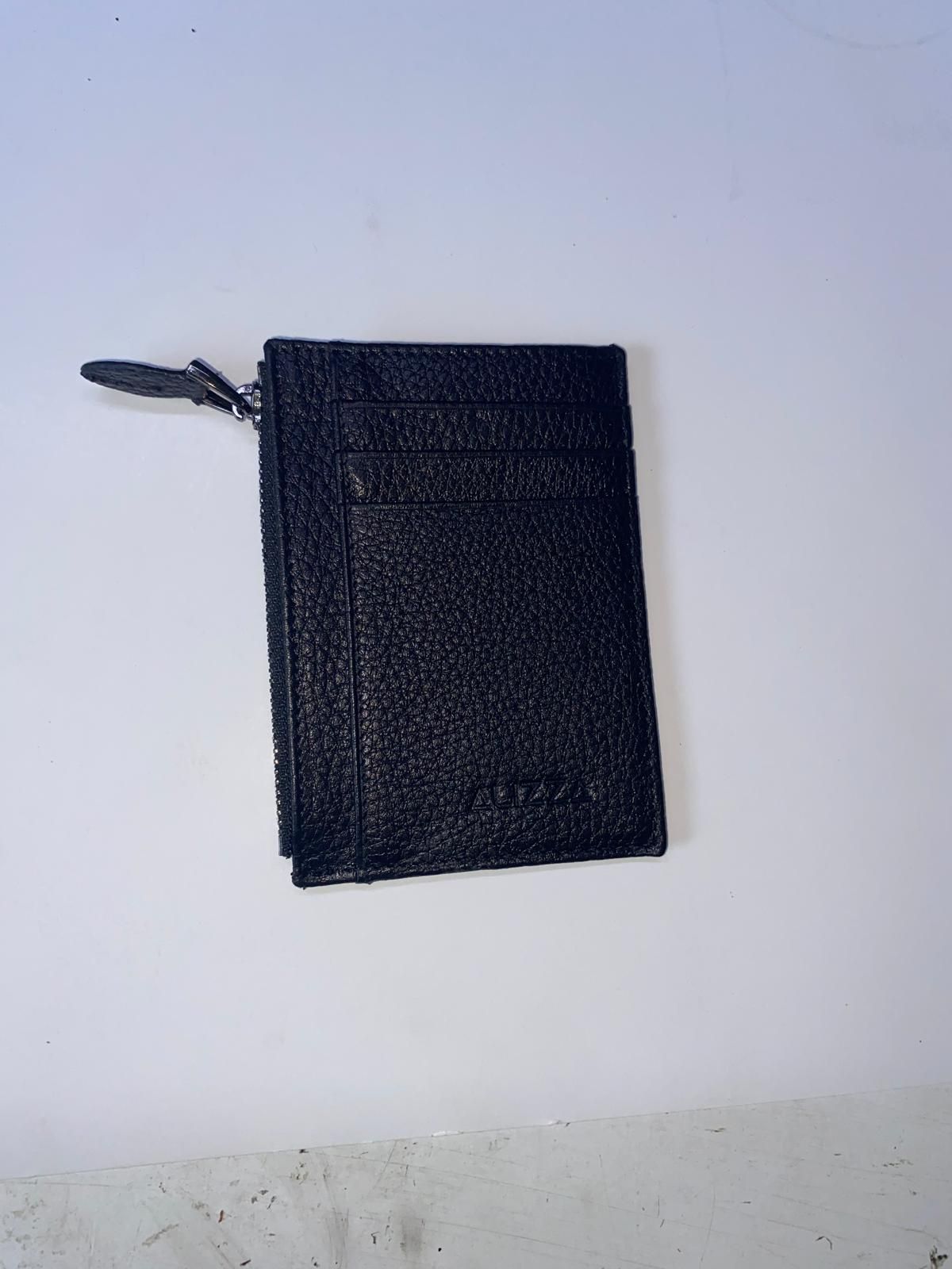 Fermuarlı Siyah Deri Kartlık